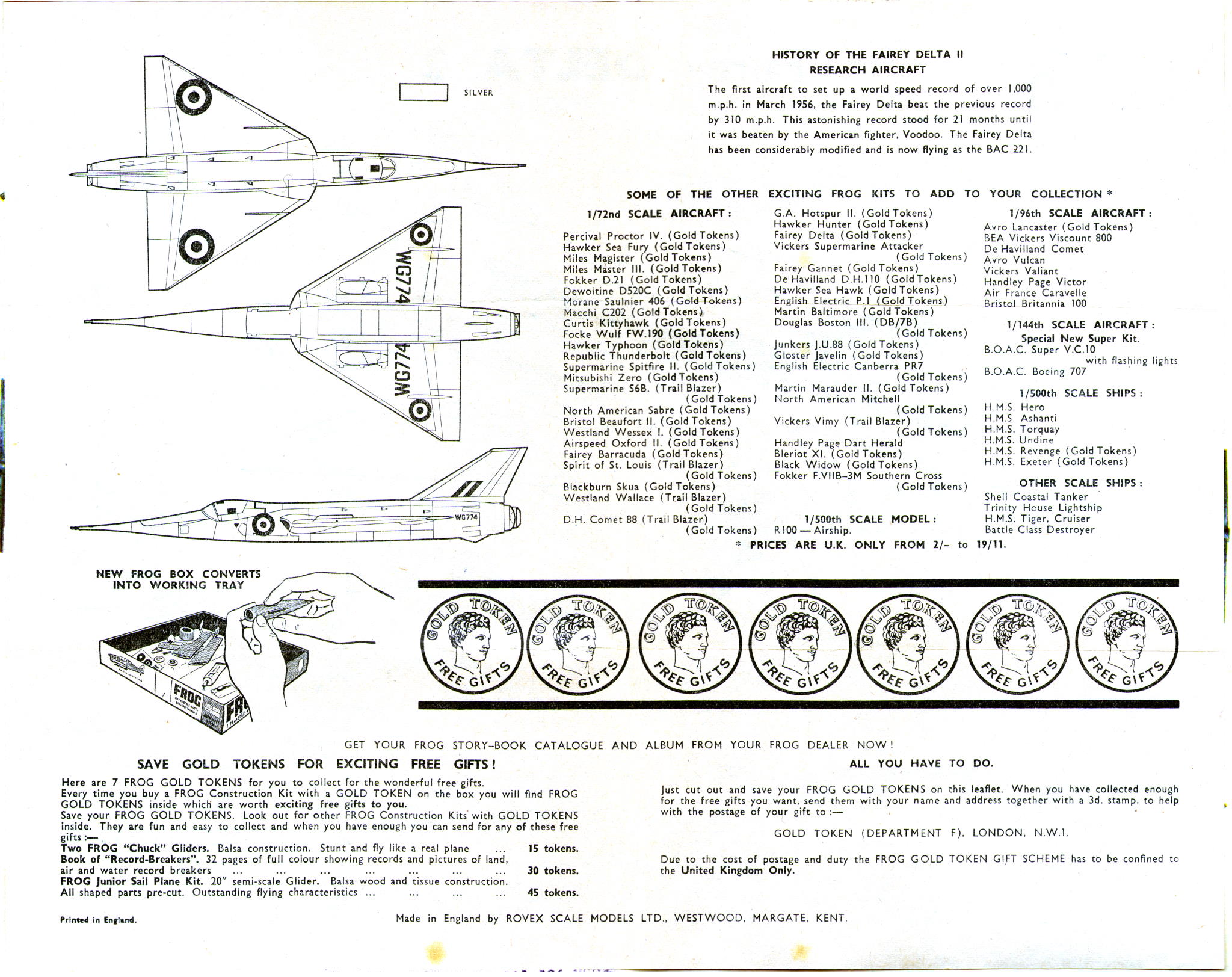 Схема окраски FROG F333 Fairey Delta - Research Aircraft with Gold Tokens, IMA, 1965-66